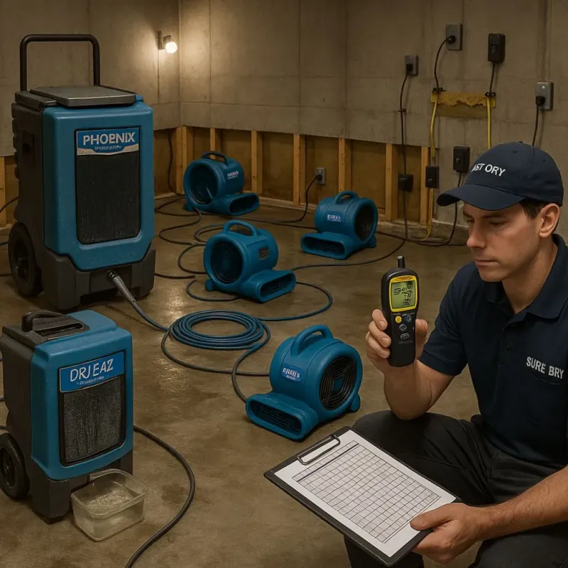 Structural Drying and Dehumidification process in Northbrook, IL